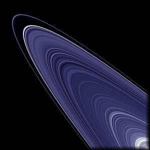 Close up of the rings of Uranus.