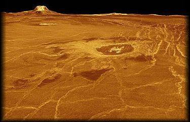 Computer simulation of the surface of Venus.